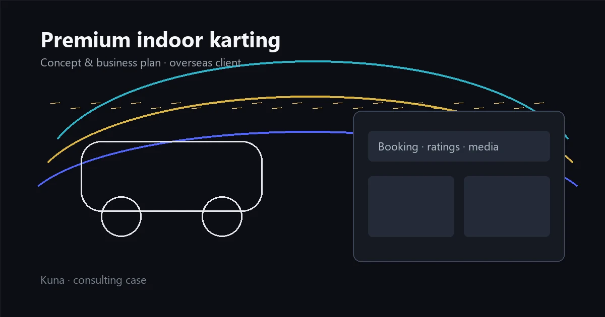 Концепт премиального indoor-картинга — обложка кейса